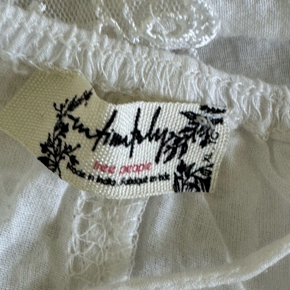 Free People White and Blue Lace Trim romper - Picture 8 of 9